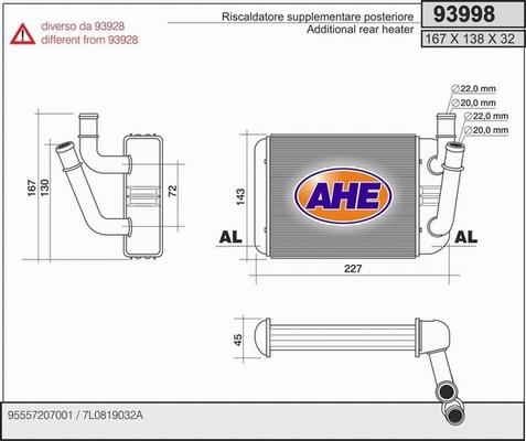 AHE 93998 - Теплообмінник, опалення салону avtolavka.club