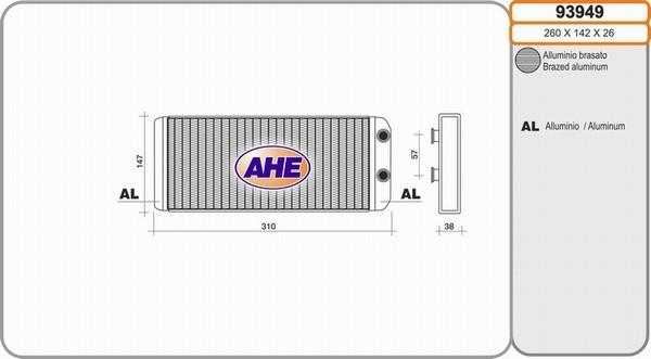 AHE 93949 - Теплообмінник, опалення салону avtolavka.club