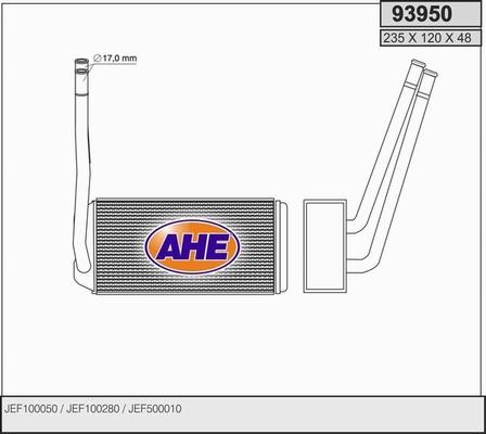 AHE 93950 - Теплообмінник, опалення салону avtolavka.club