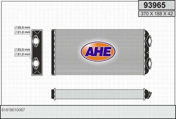 AHE 93965 - Теплообмінник, опалення салону avtolavka.club