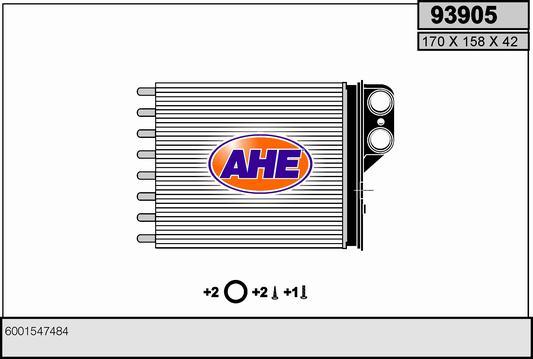 AHE 93905 - Теплообмінник, опалення салону avtolavka.club