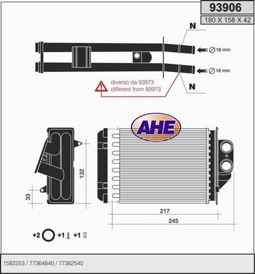 AHE 93906 - Теплообмінник, опалення салону avtolavka.club