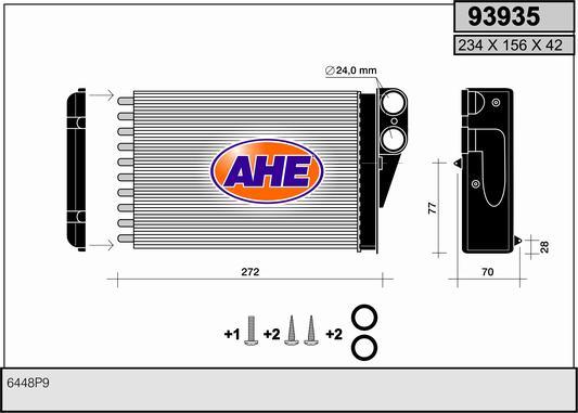 AHE 93935 - Теплообмінник, опалення салону avtolavka.club