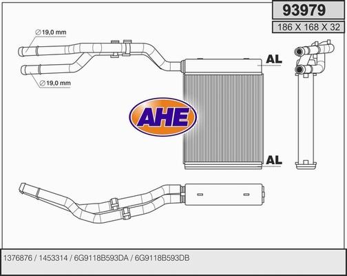 AHE 93979 - Теплообмінник, опалення салону avtolavka.club