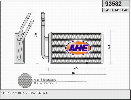 AHE 93582 - Теплообмінник, опалення салону avtolavka.club