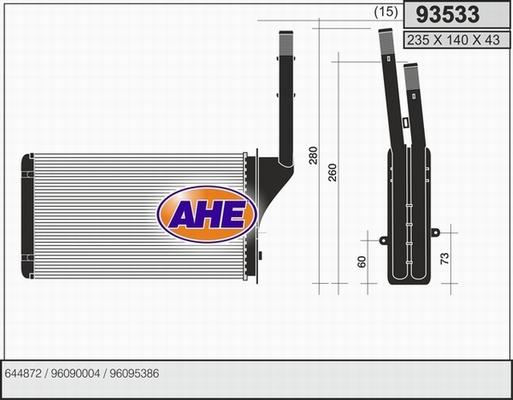 AHE 93533 - Теплообмінник, опалення салону avtolavka.club