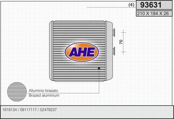 AHE 93631 - Теплообмінник, опалення салону avtolavka.club