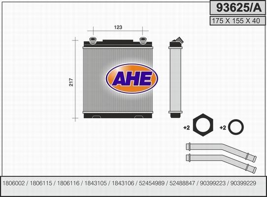 AHE 93625/A - Теплообмінник, опалення салону avtolavka.club