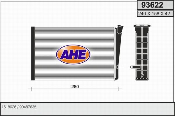 AHE 93622 - Теплообмінник, опалення салону avtolavka.club