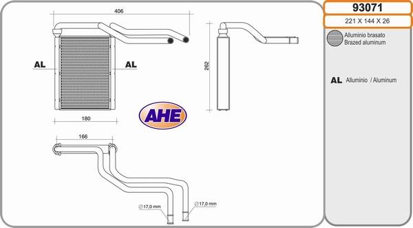 AHE 93071 - Теплообмінник, опалення салону avtolavka.club