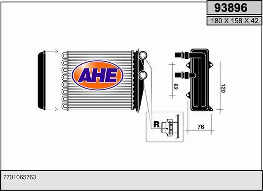AHE 93896 - Теплообмінник, опалення салону avtolavka.club