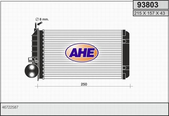 AHE 93803 - Теплообмінник, опалення салону avtolavka.club