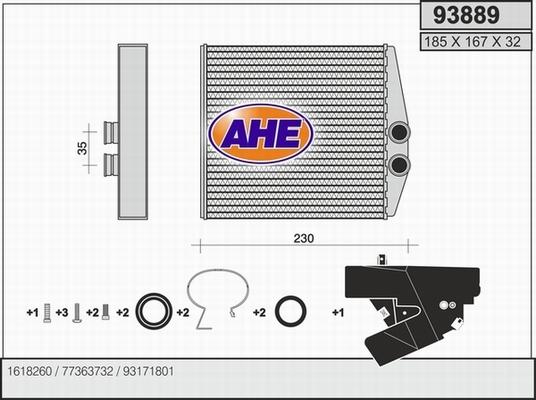 AHE 93889 - Теплообмінник, опалення салону avtolavka.club