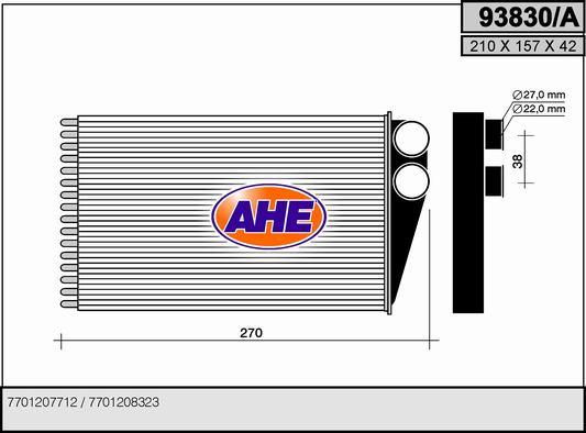 AHE 93830/A - Теплообмінник, опалення салону avtolavka.club