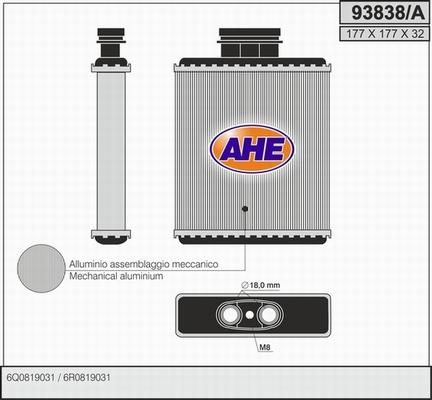 AHE 93838/A - Теплообмінник, опалення салону avtolavka.club