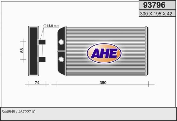 AHE 93796 - Теплообмінник, опалення салону avtolavka.club