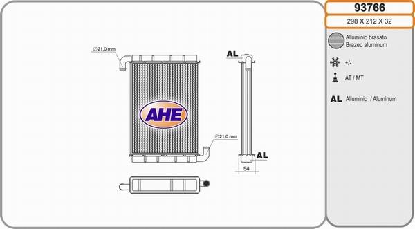 AHE 93766 - Теплообмінник, опалення салону avtolavka.club