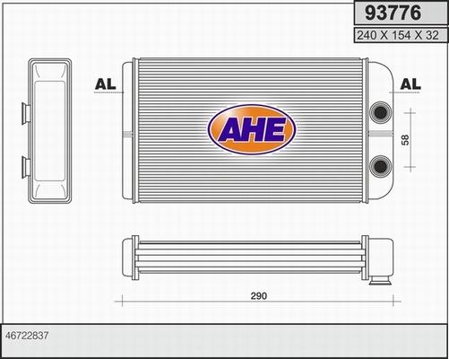 AHE 93776 - Теплообмінник, опалення салону avtolavka.club