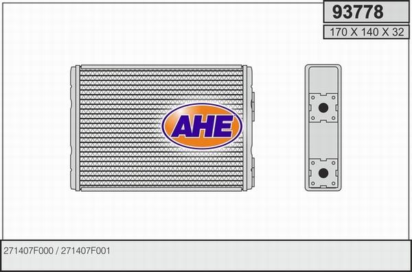 AHE 93778 - Теплообмінник, опалення салону avtolavka.club