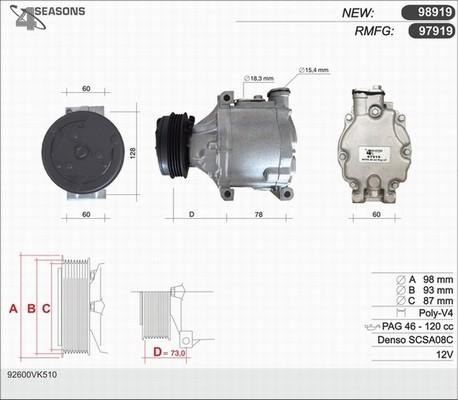 AHE 97919 - Компресор, кондиціонер avtolavka.club