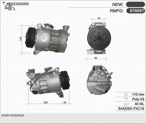 AHE 970097 - Компресор, кондиціонер avtolavka.club