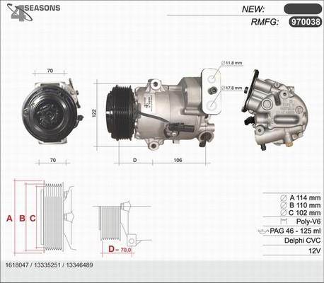 AHE 970038 - Компресор, кондиціонер avtolavka.club