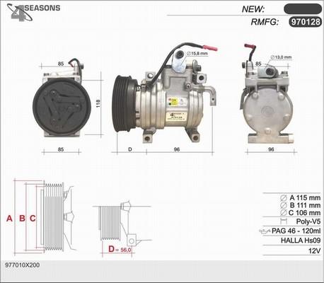 AHE 970128 - Компресор, кондиціонер avtolavka.club