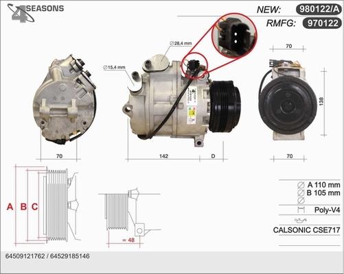 AHE 970122 - Компресор, кондиціонер avtolavka.club