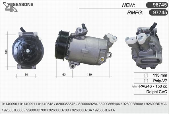 AHE 97745 - Компресор, кондиціонер avtolavka.club