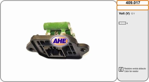 AHE 409.017 - Додатковий резистор, електромотор - вентилятор радіатора avtolavka.club