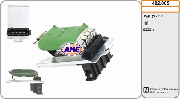 AHE 402.005 - Додатковий резистор, електромотор - вентилятор радіатора avtolavka.club
