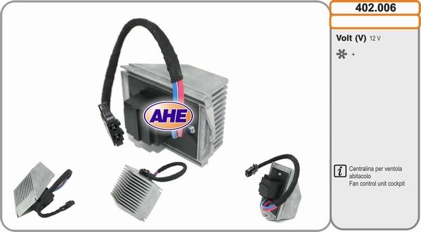 AHE 402.006 - Додатковий резистор, електромотор - вентилятор радіатора avtolavka.club