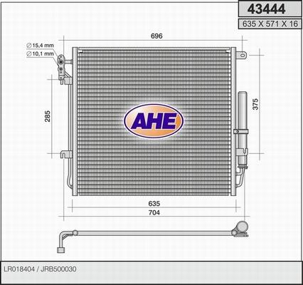 AHE 43444 - Конденсатор, кондиціонер avtolavka.club