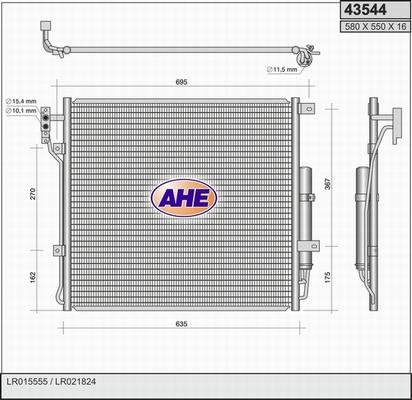 AHE 43544 - Конденсатор, кондиціонер avtolavka.club