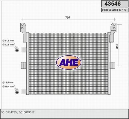 AHE 43546 - Конденсатор, кондиціонер avtolavka.club