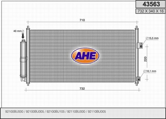 AHE 43563 - Конденсатор, кондиціонер avtolavka.club