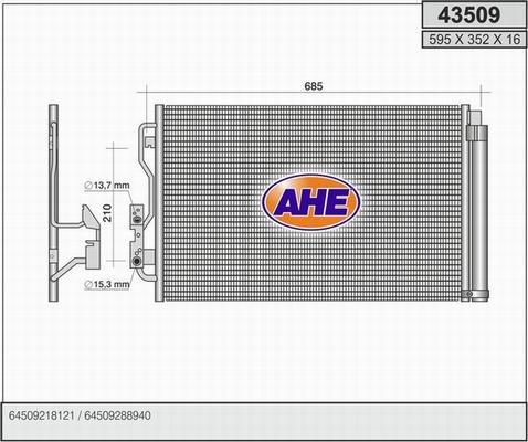 AHE 43509 - Конденсатор, кондиціонер avtolavka.club