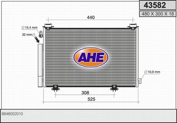 AHE 43582 - Конденсатор, кондиціонер avtolavka.club