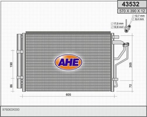 AHE 43532 - Конденсатор, кондиціонер avtolavka.club