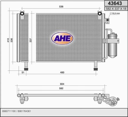 AHE 43643 - Конденсатор, кондиціонер avtolavka.club