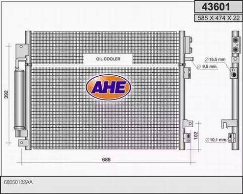 AHE 43601 - Конденсатор, кондиціонер avtolavka.club