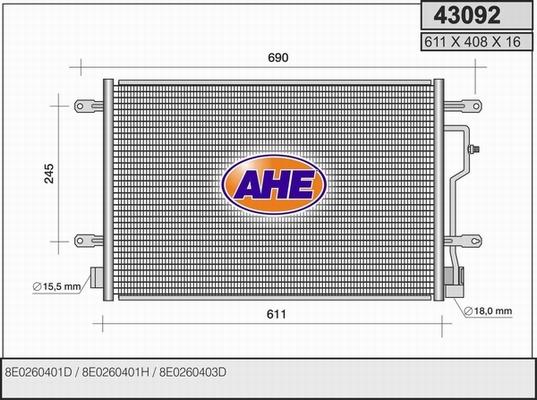 AHE 43092 - Конденсатор, кондиціонер avtolavka.club