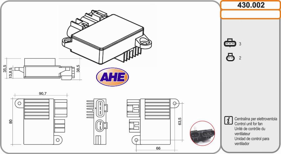 AHE 430.002 - Блок управління, ел. вентилятор (охолодження двигуна) avtolavka.club