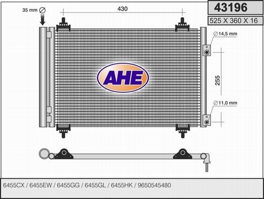 AHE 43196 - Конденсатор, кондиціонер avtolavka.club