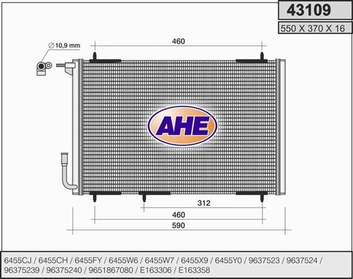 AHE 43109 - Конденсатор, кондиціонер avtolavka.club