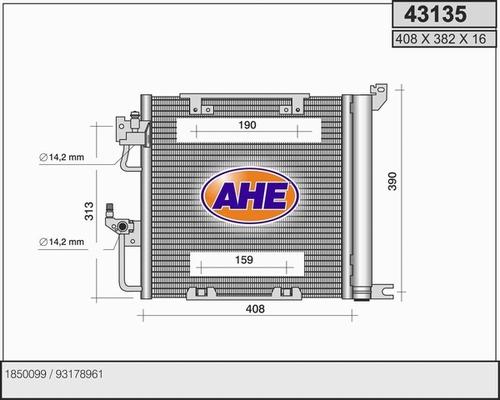 AHE 43135 - Конденсатор, кондиціонер avtolavka.club