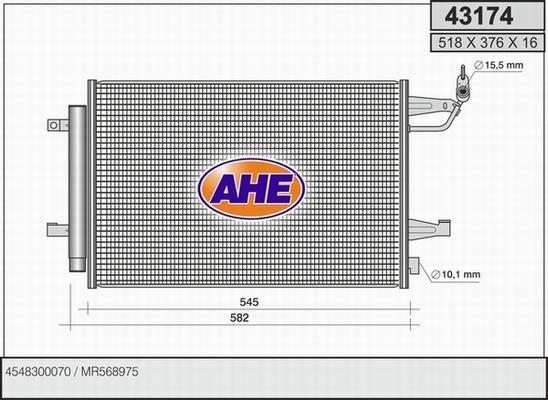 AHE 43174 - Конденсатор, кондиціонер avtolavka.club