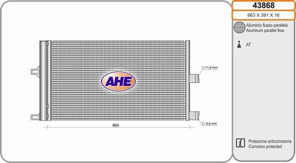 AHE 43868 - Конденсатор, кондиціонер avtolavka.club