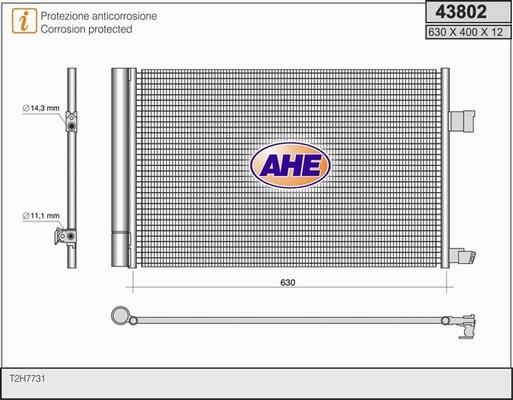 AHE 43802 - Конденсатор, кондиціонер avtolavka.club