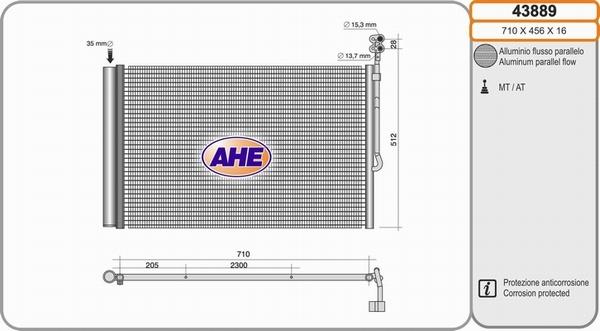 AHE 43889 - Конденсатор, кондиціонер avtolavka.club